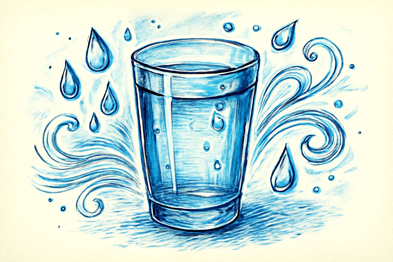 drinking water drawing