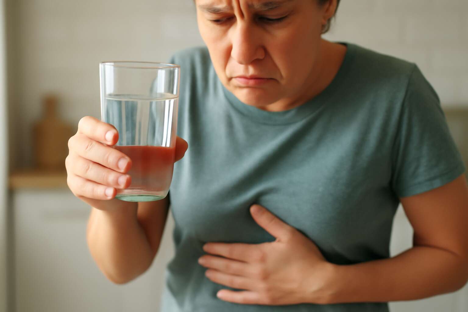 why stomach pain after drinking water