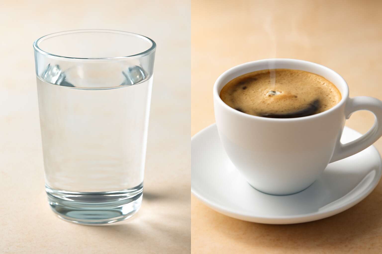 drinking water vs coffee