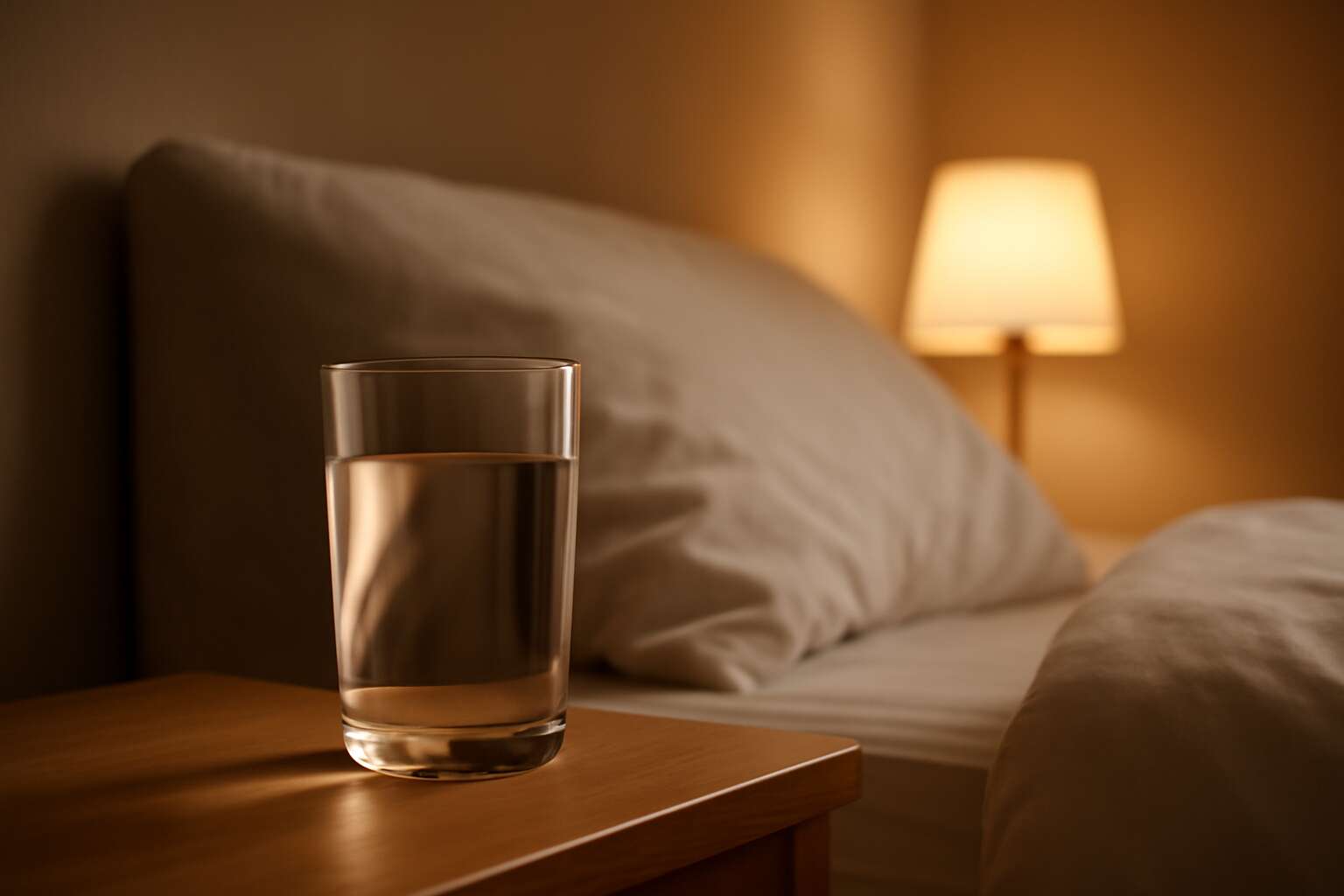 is drinking water before bed good