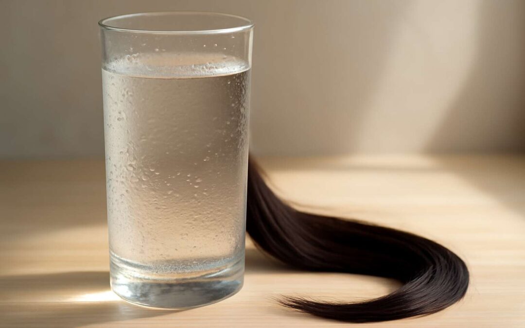 Radiant hair starts with drinking water for hair growth: hydrate daily for results.