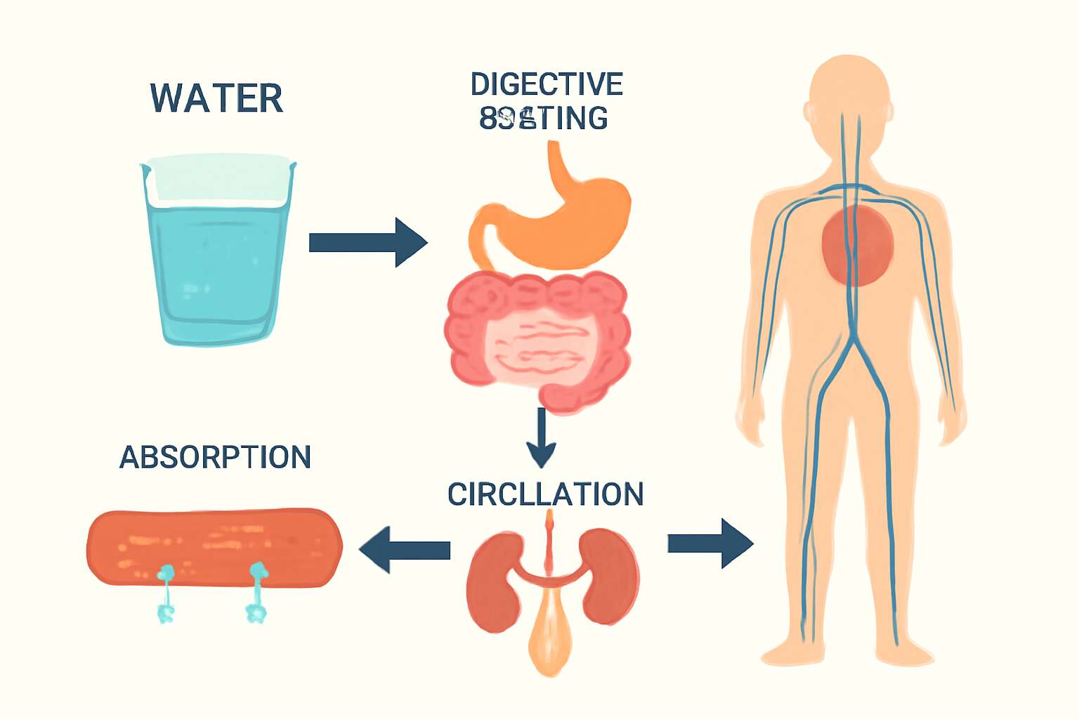 where water goes after drinking