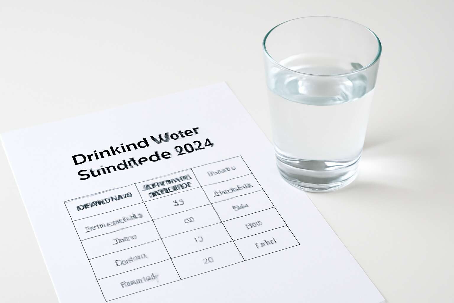 who drinking water standards table 2024